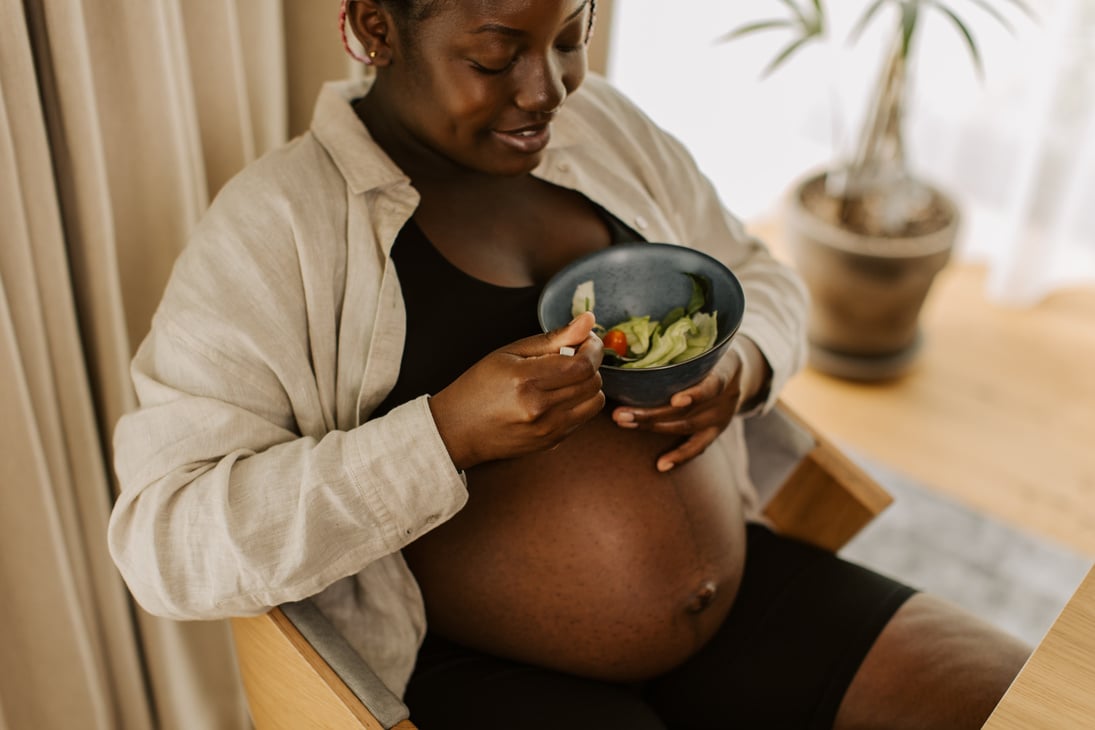 Pregnancy at Home Pregnant Woman Eating